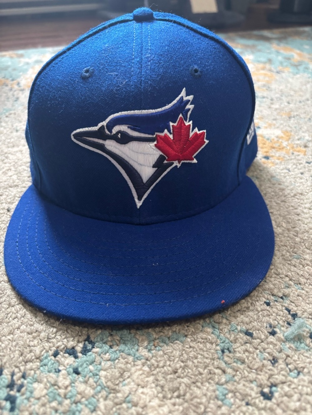 New Era Royal Blue Toronto Blue Jays Fitted Cap with Red Maple Leaf